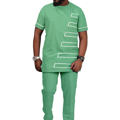 Traje Casual Hombre Estampado Étnico Africano Batik - Image 2
