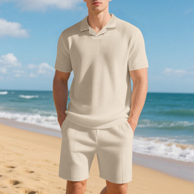 Conjunto Casual de Polo Holgado y Shorts para Hombre - Image 9