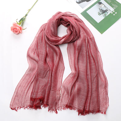 Pañuelo Tie-dye de Algodón y Lino para Mujer - Diseño Plisado Transpirable - Image 9