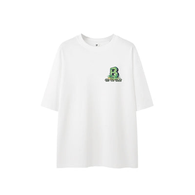 Camiseta Suelta Personalizada Letra B Estilo Urbano Casual para Hombre - Image 4