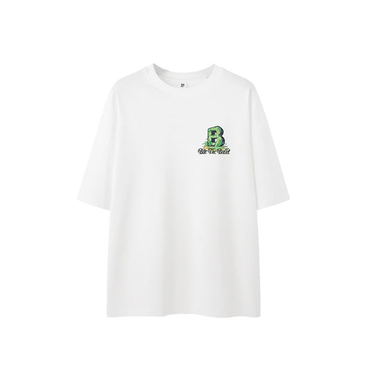 Camiseta Suelta Personalizada Letra B Estilo Urbano Casual para Hombre - Image 4