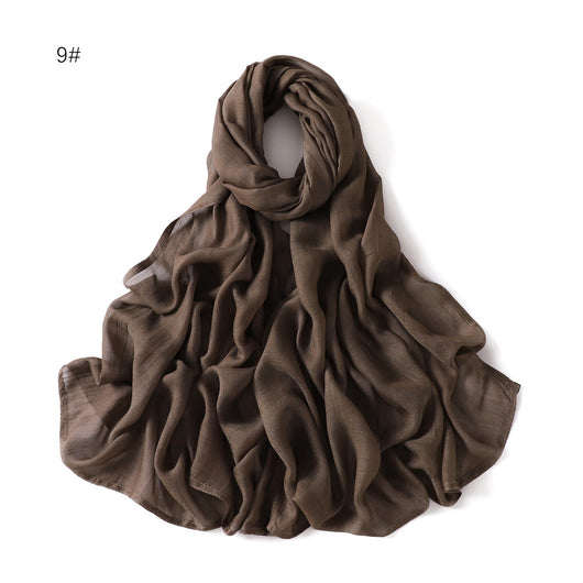 Pañuelo de Algodón y Lino Monocrómático con Ala Ancha - Image 11