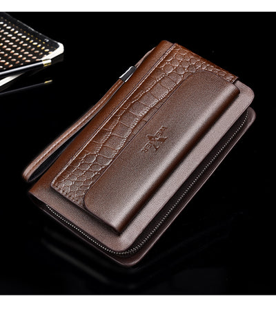 Cartera Retro para Hombre con Doble Cierre y Múltiples Compartimentos - Image 11