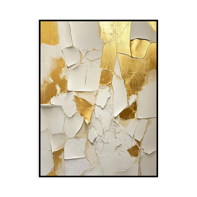 Cuadro Abstracto Minimalista Oro y Blanco - Pintura al Óleo Hecha a Mano sobre Lienzo - Image 7