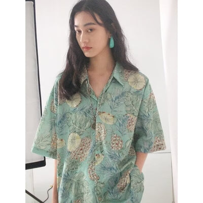 Camisa de Seda Floral Fresca para Hombre - Manga Corta Verano - Image 5