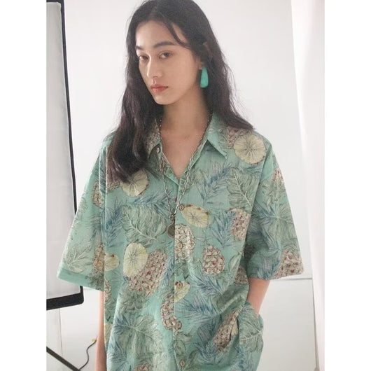 Camisa de Seda Floral Fresca para Hombre - Manga Corta Verano - Image 5