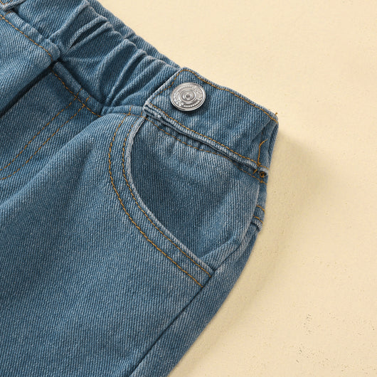 Conjunto de Blusa de Encaje y Jeans con Bolsillos Decorados - Image 17