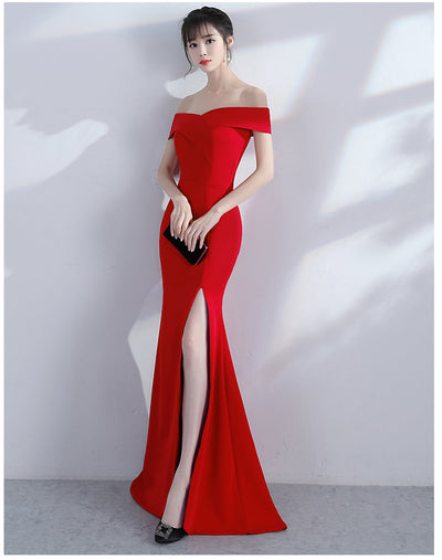Vestido de Fiesta Elegante con Hombros Descubiertos y Falda Sirena - Image 10