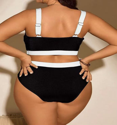 Bikini Asimétrico Talle Alto Plus Size - Traje de Baño Dos Piezas para Mujer - Image 9