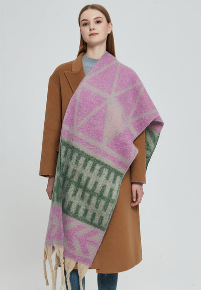 Pashmina de Otoño Invierno con Borlas - Tejido Grueso Europeo Estilo Moderno - Image 16