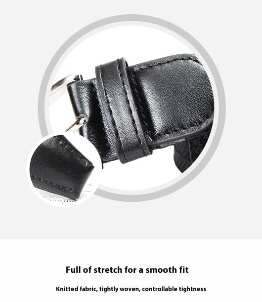 Cinturón de Cuero Tejido Elástico para Hombre - Image 21