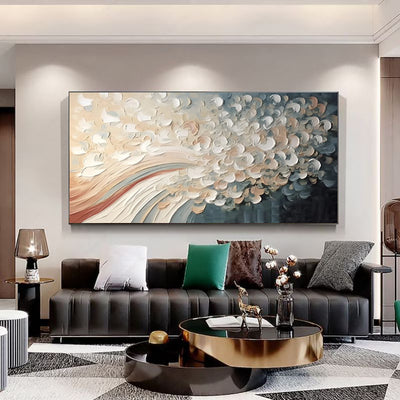 Cuadro Moderno Árbol de Cerezo Blanco - Pintura al Óleo Hecha a Mano con Técnica Palette Knife - Image 3