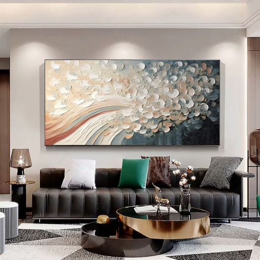Cuadro Moderno Árbol de Cerezo Blanco - Pintura al Óleo Hecha a Mano con Técnica Palette Knife - Image 3