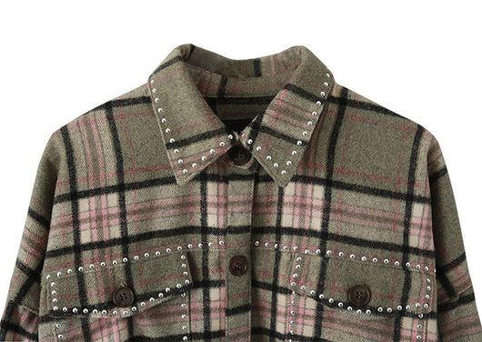 Chaqueta Camisa a Cuadros con Flecos - Image 8