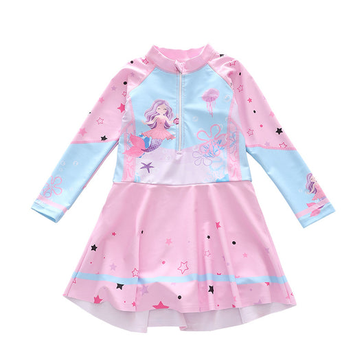 Traje de Baño Infantil Estilo Vestido con Mangas Largas - Image 3