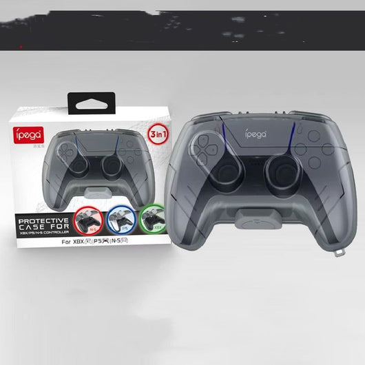 Transparent gray plastic protective case for game controllers, compatible with Xbox, PlayStation 5, and Nintendo Switch. - Image 8
