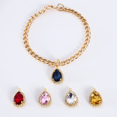 Collar de Gato con Colgante de Cristal y Diamante de Metal - Image 11