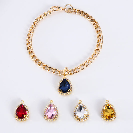 Collar de Gato con Colgante de Cristal y Diamante de Metal - Image 11