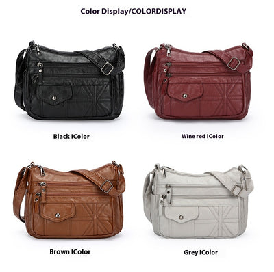 Bolso Bandolera de Cuero PU con Múltiples Compartimentos - Gran Capacidad - Image 10