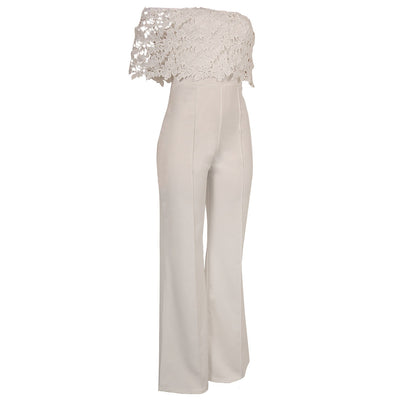 Jumpsuit Ajustado con Cuello Único y Bordado Soluble - Image 11