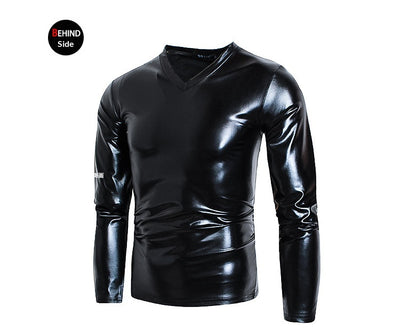 Playera Base V-Neck Brillante de Manga Larga para Hombre - Image 12