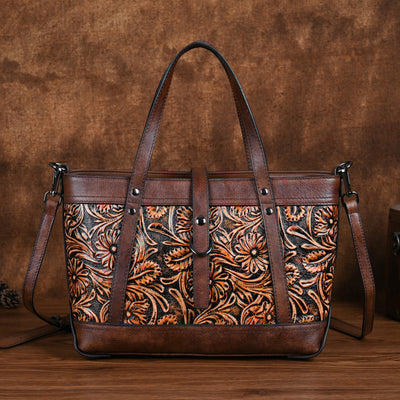 Bolso de Cuero Genuino con Diseño Tallado a Mano - Image 7
