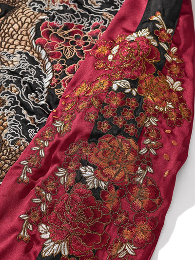 Chaqueta Beisbolera Hombre con Bordado de Dragón - Estilo Casual Reforzado - Image 9