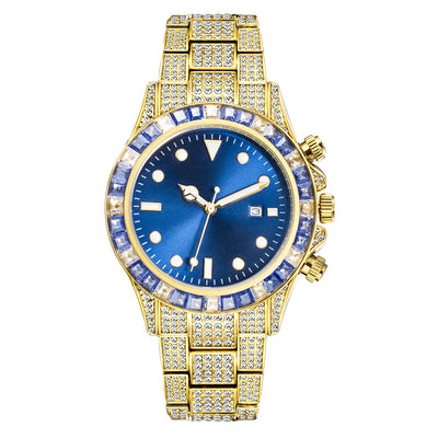 Reloj de Cuarzo Luminoso con Diamantes y Patrón Solar Bicolor - Image 7