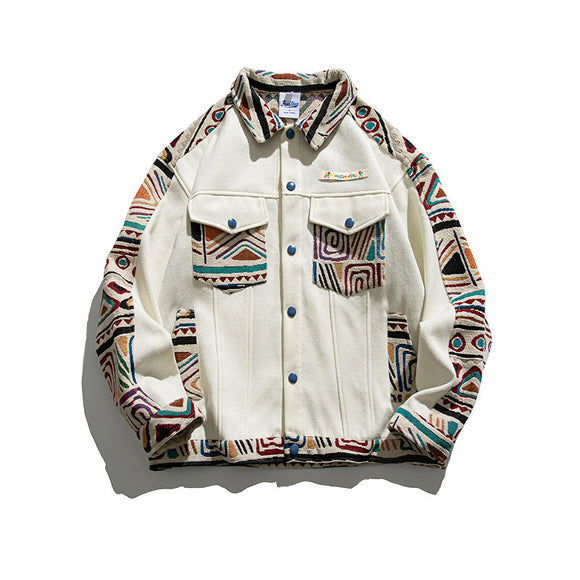Chaqueta Béisbol Holgada Pareja Casual Street Stitching