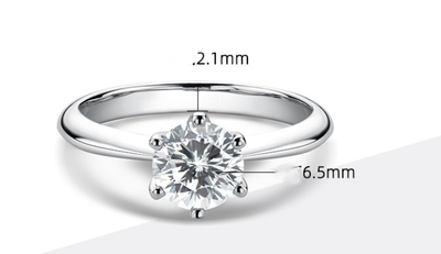 Anillo de Moissanita Clásico Seis Puntas 1 Quilate Plata 925 - Image 6