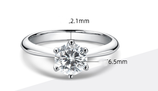 Anillo de Moissanita Clásico Seis Puntas 1 Quilate Plata 925 - Image 6