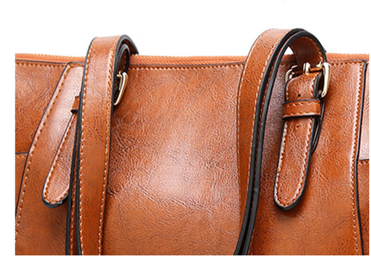 Bolso Tote de Cuero Encerado para Mujer - Gran Capacidad - Image 9