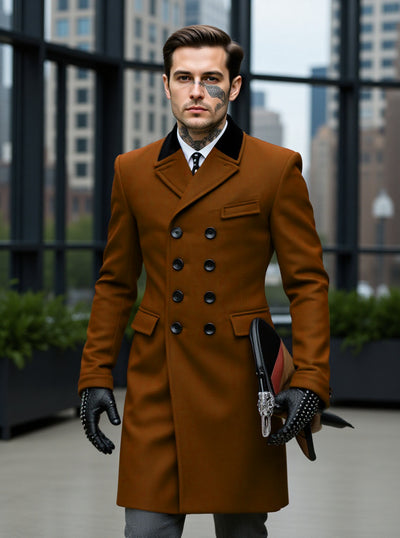 Abrigo de Lana Forrado para Hombre - Otoño e Invierno - Image 5