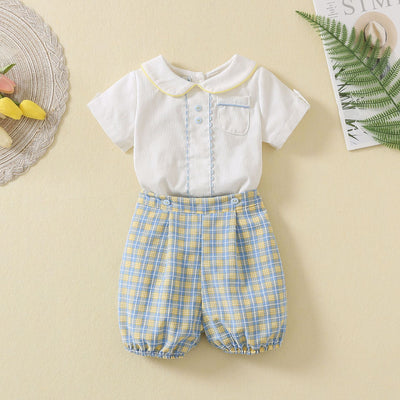 Conjunto Infantil Elegante: Camisa a Cuadros y Shorts - Image 10