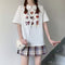 Playera Blanca Estampada Dulce y Adorable de Manga Corta