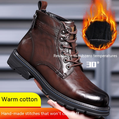 Botas de Cuero Forradas en Felpa para Hombre - Calidez y Estilo Outdoor - Image 4