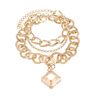 Collar Colgante de Cristal Diamante con Cadena Multicapa - Image 8