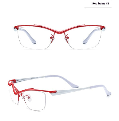 Gafas para Miopía Montura Cuadrada Semiarmazón para Mujer - Image 8