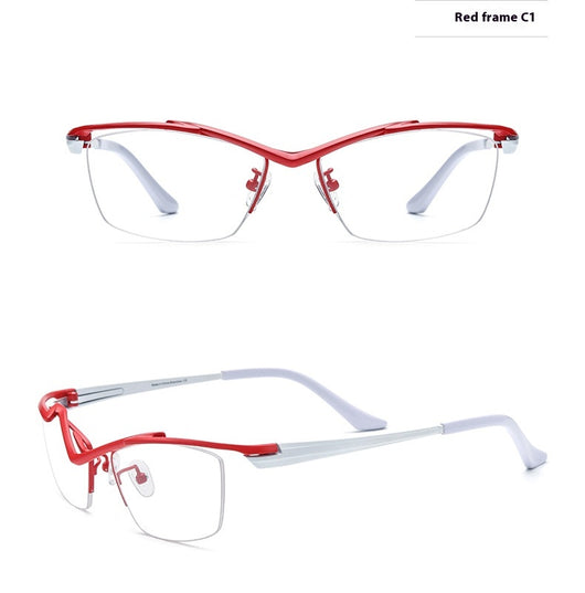 Gafas para Miopía Montura Cuadrada Semiarmazón para Mujer - Image 8