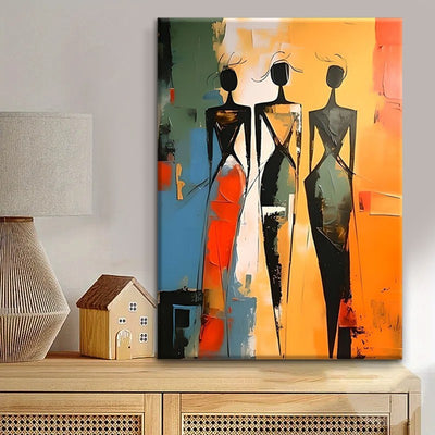 Cuadro Abstracto Mujer Africana Negra - Pintura al Óleo Artesanal Étnica para Decoración - Image 9