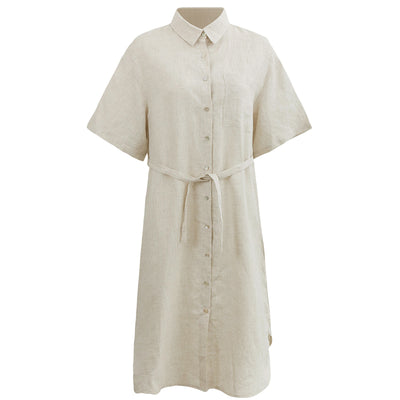Vestido Camisero Manga Corta Cuello Clásico - Image 6