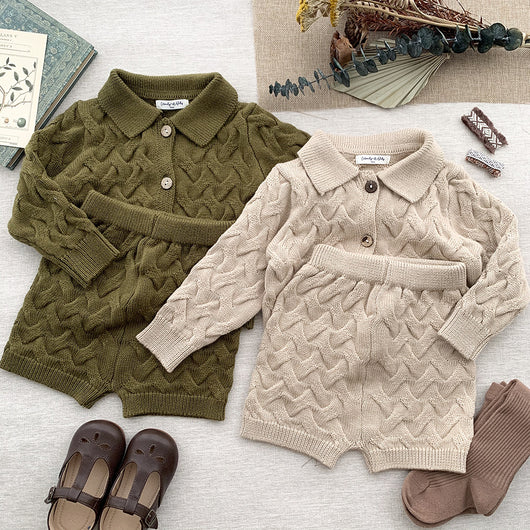 Conjunto de Cardigan y Jumper Unisex Estilo Europeo para Bebé - Image 8