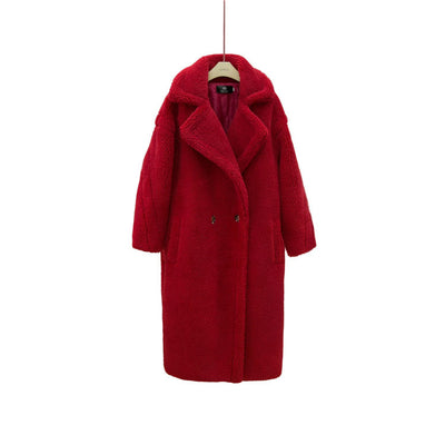 Abrigo Largo de Lana Esponjosa para Mujer - Elegancia Invernal - Image 19