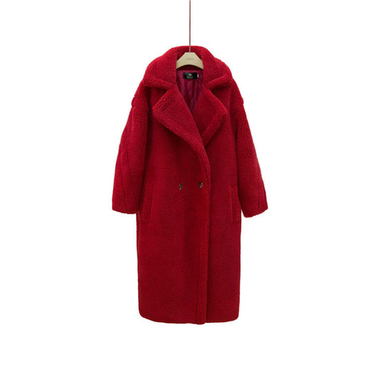 Abrigo Largo de Lana Esponjosa para Mujer - Elegancia Invernal - Image 19