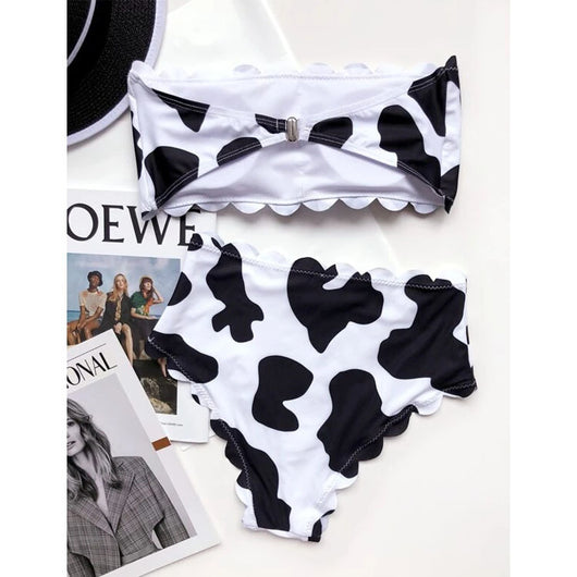 Bikini Envuelto de Tela Estampado Vaca - Nuevo Estilo - Image 7