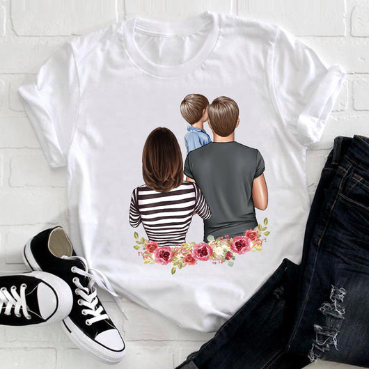 Playera Blanca Estampada Familia Verano para Cuatro - Image 4