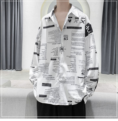 Camisa Larga de Seda Helada con Estampado para Hombre - Image 7
