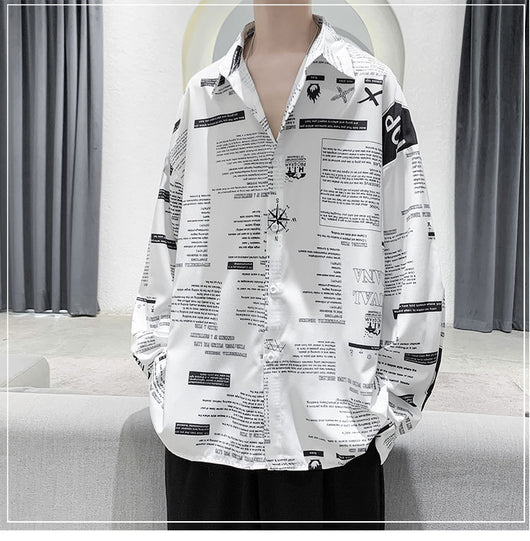 Camisa Larga de Seda Helada con Estampado para Hombre - Image 7