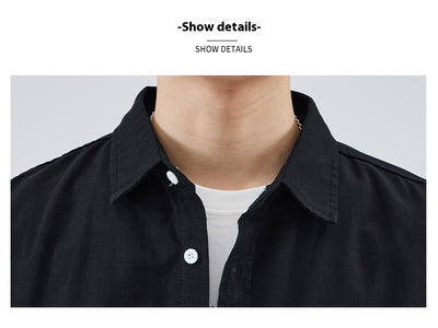 Camisa Suelta de Algodón Premium para Hombre - Image 19