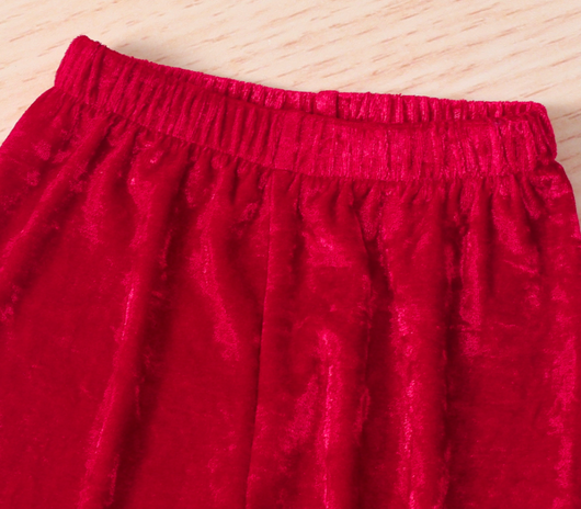 Conjunto de 2 Piezas: Pantalones Acampanados Borde Crudo Invierno Navidad Colores Sólidos - Image 4